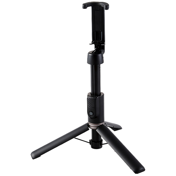 スマートフォン用三脚/自撮り棒/2way/Bluetoothリモコン付/ブラック