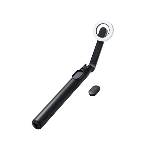 スマートフォン用三脚/マグネット吸着/Bluetoothリモコン付/メタルプレート付属/1500mm/ブラック