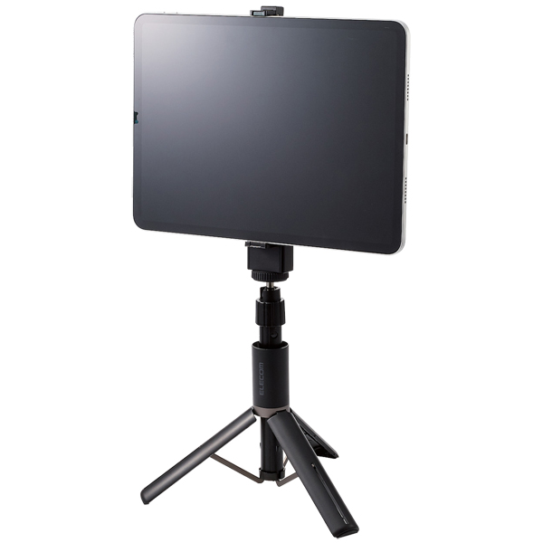 スマートフォン・タブレット用三脚/自撮り棒/2way/高耐荷重/ブラック
