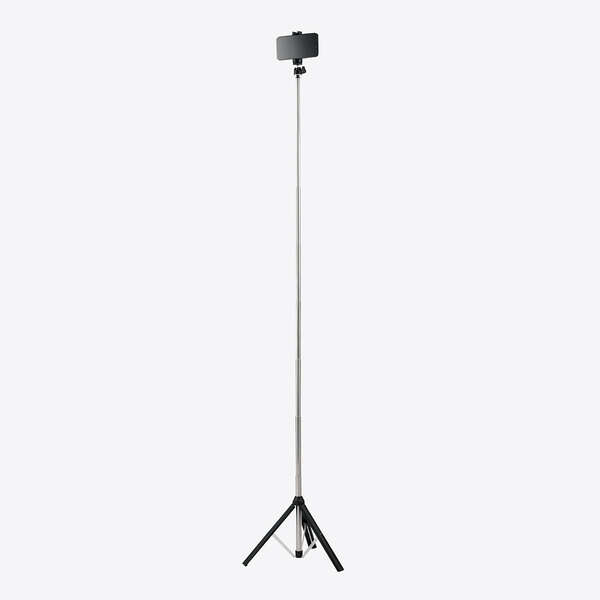 スマートフォン用三脚/ロングタイプ/最大1600mm/アクセサリーシュー付/ブラック
