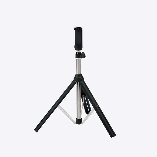 スマートフォン用三脚/ロングタイプ/最大1600mm/アクセサリーシュー付/ブラック