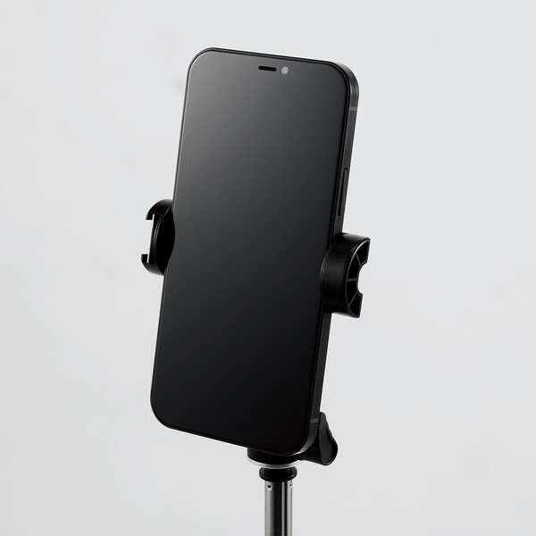 スマートフォン用三脚/ロングタイプ/最大1600mm/アクセサリーシュー付/ブラック