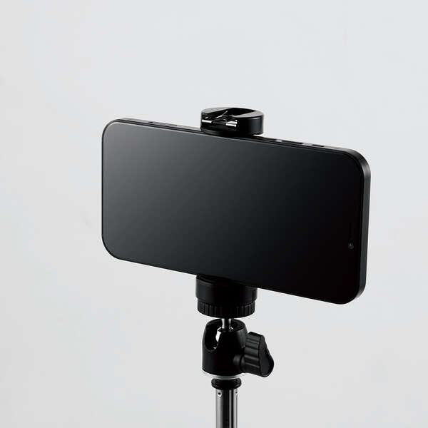スマートフォン用三脚/ロングタイプ/最大1600mm/アクセサリーシュー付/ブラック