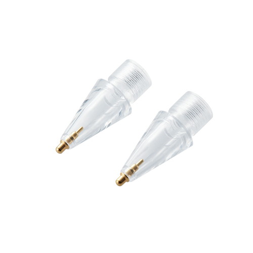 Apple Pencil専用交換ペン先/第1・第2世代両対応/金属製/極細/透明/2個入り