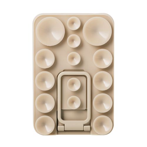 吸盤スマホシリコンパッド/タコピタ/両面タイプ/スタンド機能付き/ベージュ