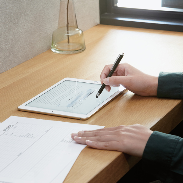 タッチペン/スマホ・タブレット用/抗菌/シリコンタイプ/ブラック