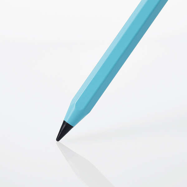 タッチペン/スタイラス/鉛筆型/六角軸/充電式/iPad専用/パームリジェクション対応/傾き検知対応/磁気吸着/USB-C充電/ブルー