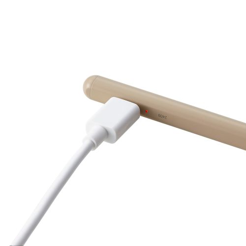 タッチペン/スタイラス/リチウム充電式/汎用/USB-C充電/ペン先交換可能/ペン先付属なし/&me/グレージュ