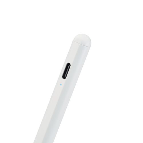 タッチペン/スタイラス/リチウム充電式/汎用/USB-C充電/ペン先交換可能/ペン先付属なし/ホワイト