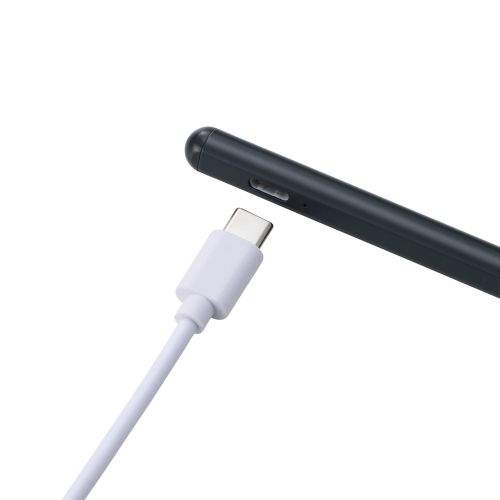 タッチペン/スタイラス/リチウム充電式/汎用/磁気吸着/USB-C充電/急速充電/ペン先交換可能/ペン先付属/ブラック
