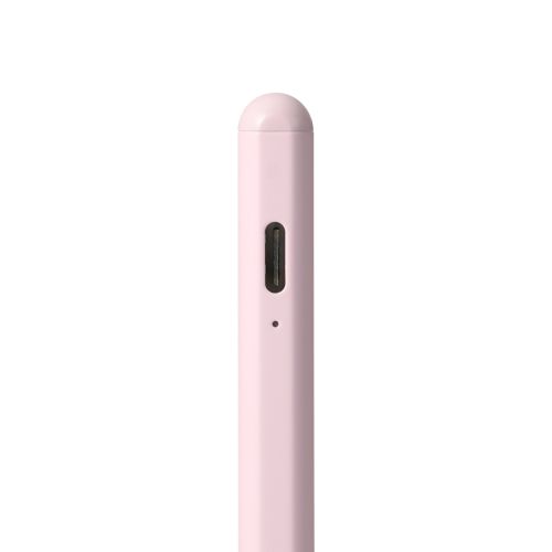 タッチペン/スタイラス/リチウム充電式/汎用/磁気吸着/USB-C充電/急速充電/ペン先交換可能/ペン先付属/ピンク