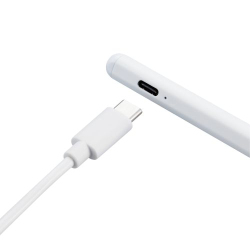 タッチペン/スタイラス/充電式/iPad専用/パームリジェクション対応/磁気吸着/USB-C充電/ペン先交換可能/ホワイト