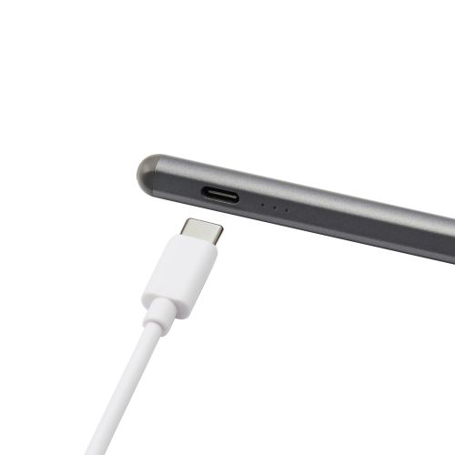 タッチペン/充電式/iPad専用/パームリジェクション対応/傾き検知/磁気吸着/USB-C充電/急速充電/ペン先交換可能/グレー