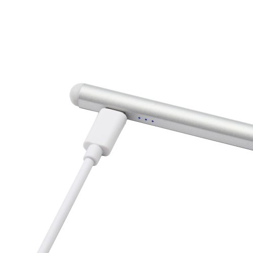 タッチペン/充電式/iPad専用/パームリジェクション対応/傾き検知/磁気吸着/USB-C充電/急速充電/ペン先交換可能/シルバー