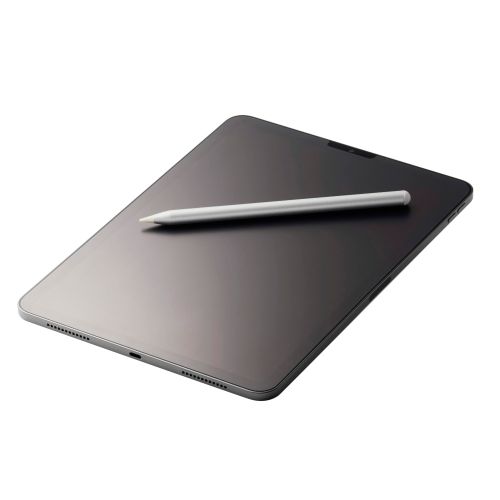 タッチペン/充電式/iPad専用/パームリジェクション対応/傾き検知/磁気吸着/USB-C充電/急速充電/ペン先交換可能/シルバー