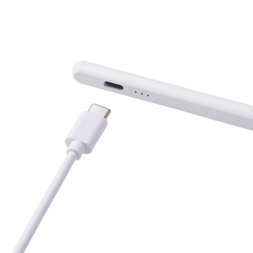タッチペン/充電式/iPad専用/パームリジェクション対応/傾き検知/磁気吸着/USB-C充電/急速充電/ペン先交換可能/ホワイト