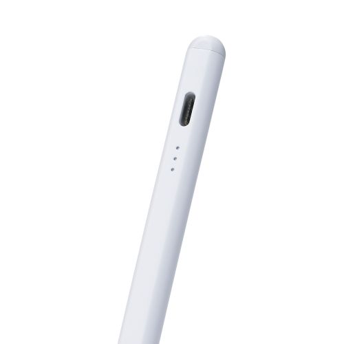 タッチペン/充電式/iPad専用/パームリジェクション対応/傾き検知/磁気吸着/USB-C充電/急速充電/金属ペン先/ホワイト