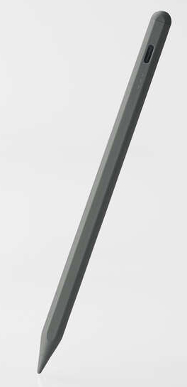 タッチペン/充電式/iPad専用/パームリジェクション対応/傾き検知/磁気吸着/USB-C充電/ペン先交換/CtoCケーブル付属/グレー