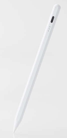 タッチペン/充電式/iPad専用/パームリジェクション対応/傾き検知/磁気吸着/USB-C充電/ペン先交換/CtoCケーブル付属/ホワイト