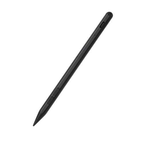 タッチペン/充電式/iPad専用/ショートカットボタン/パームリジェクション/傾き検知/磁気吸着/USB-C充電/急速充電/交換ペン先/ブラック