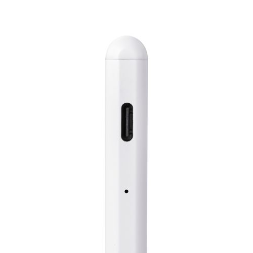 タッチペン/充電式/iPad専用/ショートカットボタン/パームリジェクション/傾き検知/磁気吸着/USB-C充電/急速充電/交換ペン先/ホワイト