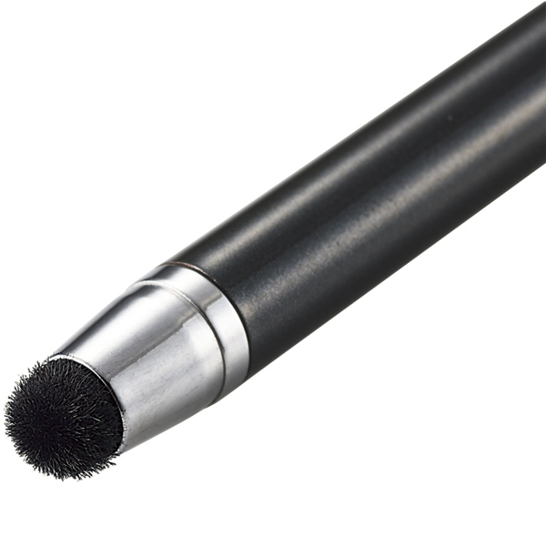 スマートフォン・タブレット用タッチペン/超感度タイプ/ノック式/ブラック