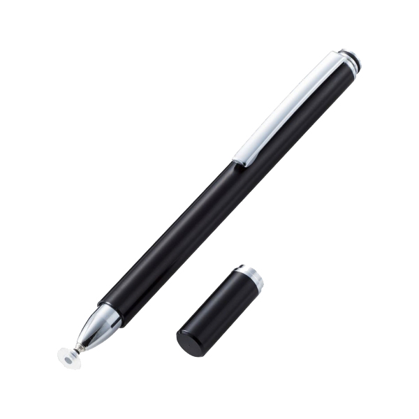 タッチペン/スマホ・タブレット用/抗菌/ディスクタイプ/ブラック