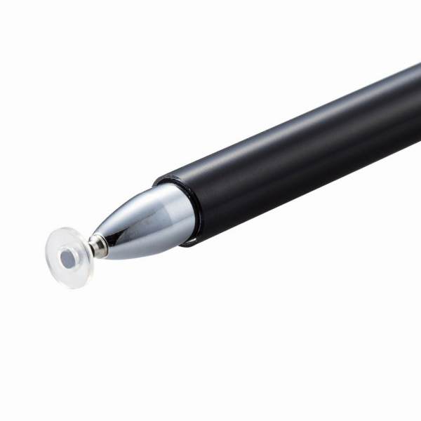 タッチペン/スマホ・タブレット用/抗菌/ディスクタイプ/ブラック