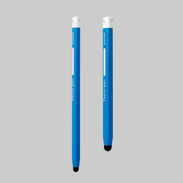 タッチペン/スマホ・タブレット用/鉛筆型/三角/細軸/超感度タイプ/ブルー
