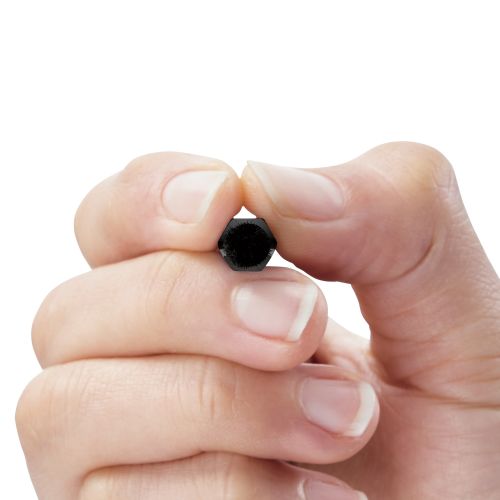 スマートフォン・タブレット用タッチペン/六角鉛筆型/ストラップホール付き/超感度タイプ/ペン先交換可能/ブラック