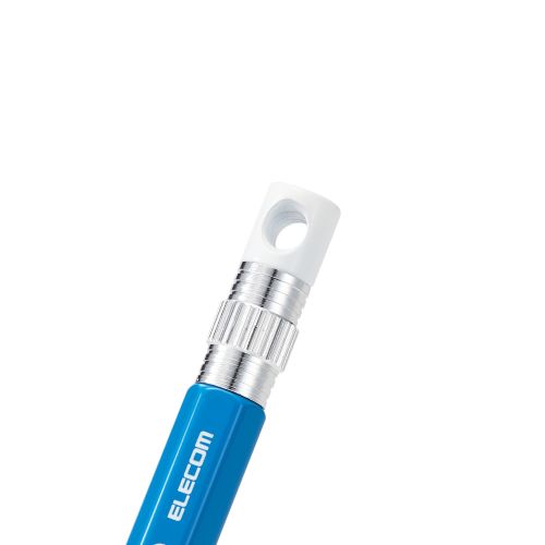 スマートフォン・タブレット用タッチペン/六角鉛筆型/ストラップホール付き/超感度タイプ/ペン先交換可能/ブルー