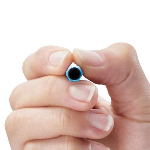 スマートフォン・タブレット用タッチペン/六角鉛筆型/ストラップホール付き/超感度タイプ/ペン先交換可能/ブルー