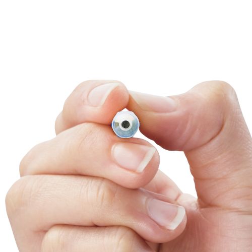 スマートフォン・タブレット用タッチペン/六角鉛筆型/ストラップホール付き/ディスクタイプ/ペン先交換可能/ブルー