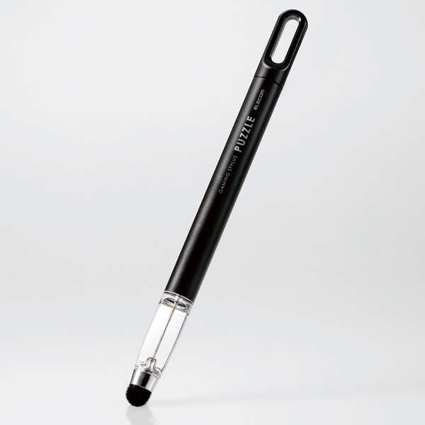 タッチペン/スマートフォン・タブレット用/超感度タイプ/パズルゲーム専用/ブラック
