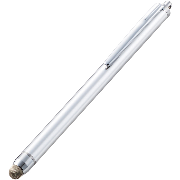 スマートフォン・タブレット用タッチペン/導電繊維タイプ/シルバー