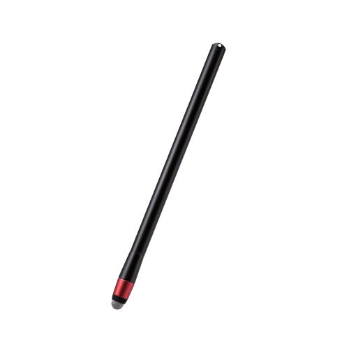 スマートフォン・タブレット用タッチペン/2WAYタイプ/指示棒一体型/導線繊維タイプ/ブラック