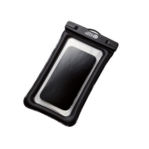 スマートフォン用防水ケース/IPX8/ネックストラップ付属/水没防止構造/ブラック