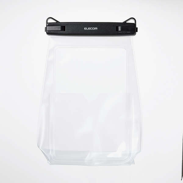 スマートフォン用防水ケース/IPX8/ショルダーストラップ付属/マチ付きタイプ/ブラック