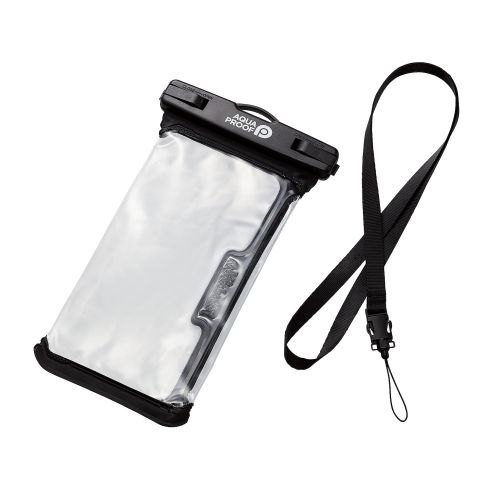 スマートフォン用防水ケース/IPX8/ネックストラップ付属/立体構造/ブラック