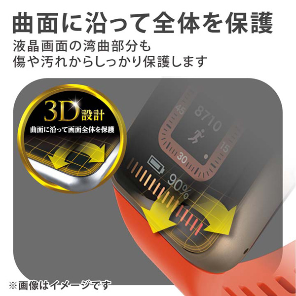 HUAWEI Band 7/Band 6用衝撃吸収フィルム/フルカバー/指紋防止/高透明