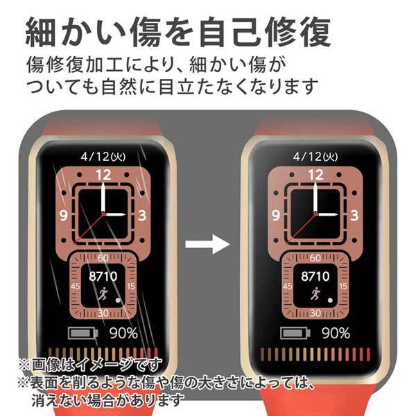 HUAWEI Band 7/Band 6用衝撃吸収フィルム/フルカバー/指紋防止/高透明/傷リペア