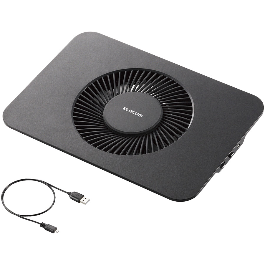 ノートPC用クーラー/置き台/大型ファン/12.1～14インチ対応/ブラック