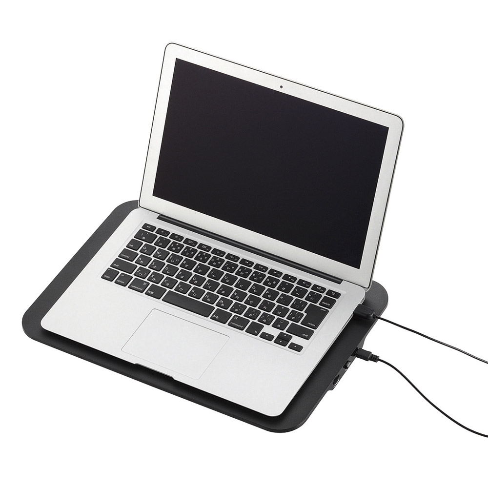 ノートPC用クーラー/置き台/大型ファン/12.1~14インチ対応/ブラック