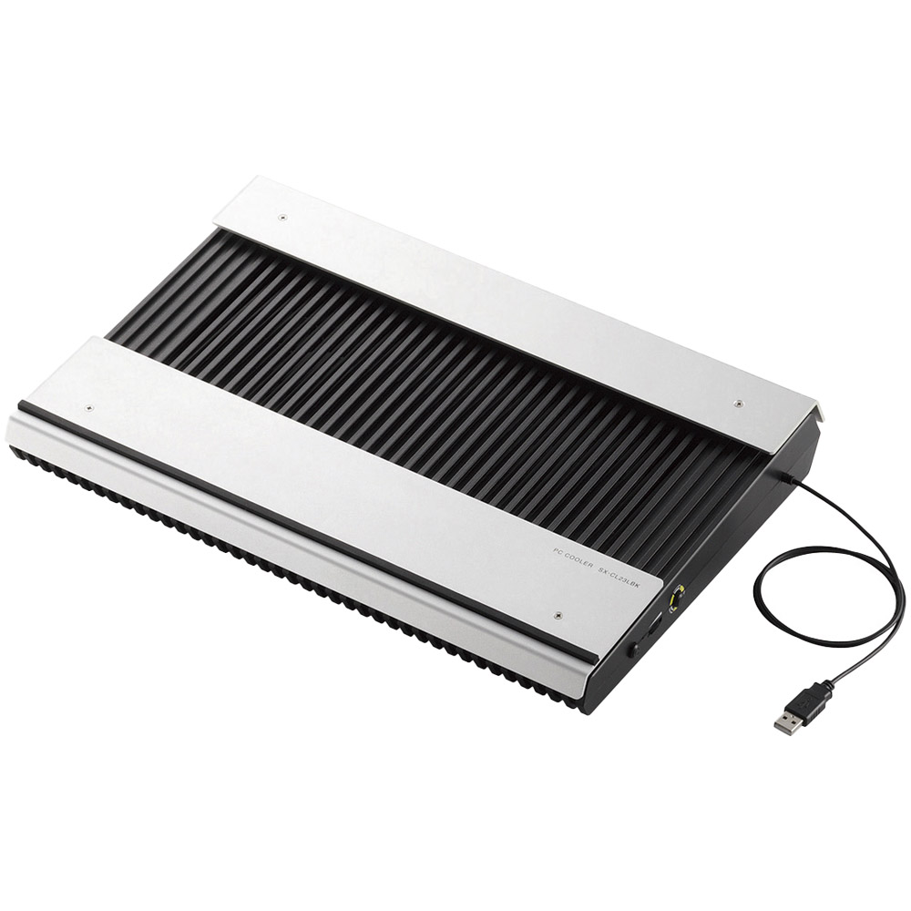 ノートPC用クーラー/置き台/アルミ/大型ファン×2/ブーストモード搭載/15.4～17インチ対応/ブラック