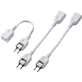 ACアダプタ用電源延長コード/2P/1個口/ホワイト/3本セット