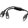 ACアダプタ用電源延長コード/2P/2個口/ブラック