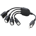 ACアダプタ用電源延長コード/2P/4個口/ブラック