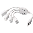 ACアダプタ用電源延長コード/2P/4個口/ホワイト