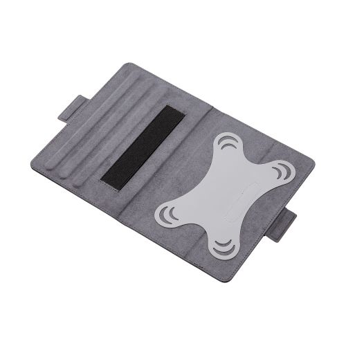 タブレット汎用手帳型ケース/ソフトレザー/3アングル/ハンドベルト/ペンホルダー/7.0～8.4inch/ブラック