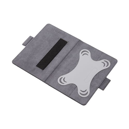 タブレット汎用手帳型ケース/ソフトレザー/フリーアングル/ハンドベルト/ペンホルダー/7.0~8.4inch/ブラック